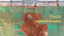  Presentation with earthmoving - PPT theme featuring excavator-on-earthmoving-at-construction background and a tawny brown colored foreground