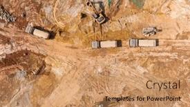  Presentation with earthmoving - Presentation theme with excavator-on-earthmoving-with-grab background and a coral colored foreground