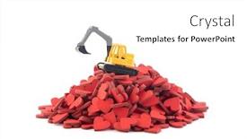  Presentation with excavator - PPT theme with excavator-working-on-pile background and a white colored foreground