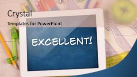  Presentation with wooden cross against the sky - Beautiful slide set featuring excel graphics - mirror against cloudy sky backdrop and a lemonade colored foreground