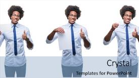  Presentation with african american business - Audience pleasing presentation consisting of excel sheet - collage of african american young backdrop and a  colored foreground