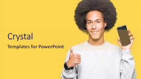  Presentation with afro - Amazing slide deck having excellance - young african american man backdrop and a  colored foreground