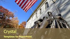  Presentation with harvard - Beautiful slide set featuring building excellence - harvard statue close-up of harvard's backdrop and a tawny brown colored foreground