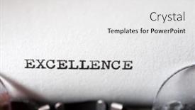  Presentation with excellence - Cool new presentation theme with excellence-word-written backdrop and a white colored foreground