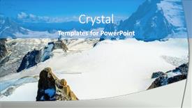 Presentation with mountain snow - Audience pleasing PPT theme consisting of excellent-alpine-mountain-covered backdrop and a teal colored foreground