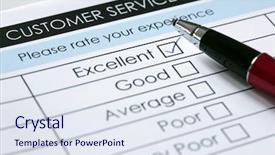  Presentation with excellent customer service - Theme featuring excellent checkbox on customer service background and a sky blue colored foreground
