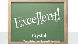  Presentation with chalk board - Audience pleasing PPT theme consisting of excellent green chalk board kudos backdrop and a gray colored foreground