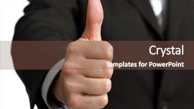  Presentation with news - Colorful theme enhanced with excellent news - thumbs up gesturing backdrop and a  colored foreground