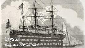  Presentation with navy ship - Slide deck having english flag - excellent old illustration british navy background and a gray colored foreground