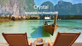  Presentation with sun - PPT layouts enhanced with excellent review on the beach background and a teal colored foreground