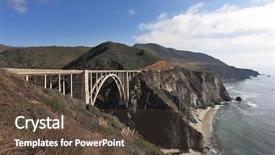  Presentation with pacific - Beautiful theme featuring excellent viaduct seaside highway on coast of pacific ocean california the usa backdrop and a tawny brown colored foreground