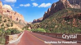  Presentation with asphalt road - Amazing slide deck having excellent with red asphalt road backdrop and a violet colored foreground