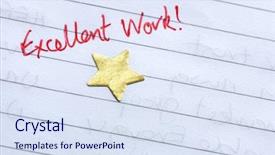  Presentation with star award - Beautiful PPT layouts featuring excellent work gold star award backdrop and a sky blue colored foreground