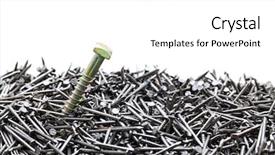  Presentation with standing out in the crowd - Presentation theme having exceptional - exclusive screw standing background and a white colored foreground