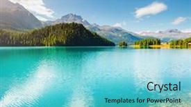  Presentation with earth day - PPT theme consisting of exceptional - exotic alpine lake champfer background and a light blue colored foreground