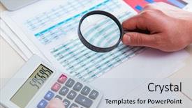  Presentation with finance - Beautiful presentation design featuring exceptional - finance analyst looking and financial backdrop and a lemonade colored foreground