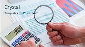  Presentation with finance - Colorful slides enhanced with exceptional - finance analyst looking and financial backdrop and a sky blue colored foreground