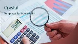  Presentation with finance - Amazing slide set having exceptional - finance analyst looking and financial backdrop and a sky blue colored foreground