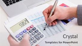  Presentation with finance - Slide set enhanced with exceptional - finance analyst looking and financial background and a light gray colored foreground