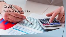  Presentation with finance - Slide deck enhanced with exceptional - finance analyst looking and financial background and a coral colored foreground