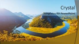  Presentation with destination - Cool new presentation design with exceptional - idyllic view of rijeka crnojevica backdrop and a light blue colored foreground