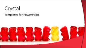 Presentation with yellow - Theme enhanced with exceptional - row of red gummy bears background and a white colored foreground