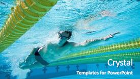  Presentation with swimmer - Slides enhanced with excersice - swimmer under water in pool background and a  colored foreground