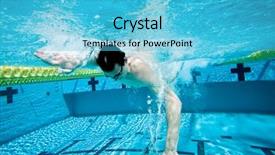  Presentation with swimmer - Beautiful presentation theme featuring excersice - swimmer under water in pool backdrop and a  colored foreground
