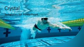  Presentation with swimmer - Amazing presentation having excersice - swimmer under water in pool backdrop and a  colored foreground