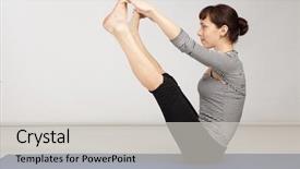  Presentation with meditations yoga and reiki - Amazing slide set having excersise health - young woman excersising yoga backdrop and a light gray colored foreground