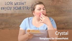  Presentation with body fat - Presentation featuring excess body fat wellness - motivation quote lose weight enjoy background and a coral colored foreground