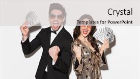  Presentation with smart watch red - Slide set having exchange goods - beautiful young smartly dressed couple background and a light gray colored foreground