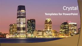  Presentation with orlando florida usa downtown city - Colorful presentation design enhanced with exchange place in jersey city backdrop and a coral colored foreground