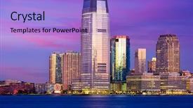  Presentation with pittsburgh pennsylvania usa city skyline - PPT theme having exchange place jersey city new background and a light blue colored foreground