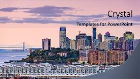  Presentation with taxi cabs new york city - Colorful PPT theme enhanced with exchange place jersey city new backdrop and a lemonade colored foreground