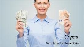  Presentation with lottery - Beautiful presentation theme featuring exchange rates - business people lottery banking backdrop and a light blue colored foreground