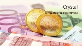  Presentation with exchange rates - Audience pleasing slide deck consisting of exchange rates - euro banknotes and coins backdrop and a blonde colored foreground