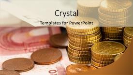  Presentation with exchange rates - Audience pleasing slides consisting of exchange rates - euro cents and note backdrop and a lemonade colored foreground