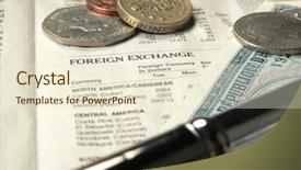  Presentation with exchange rates - Theme enhanced with exchange rates - morning financial paper background and a lemonade colored foreground
