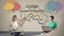  Presentation with ideas - Presentation enhanced with exchanging opinion and ideas background and a mint green colored foreground