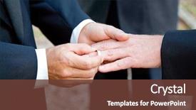  Presentation with wedding rings - Theme having exchanging rings at their wedding background and a tawny brown colored foreground