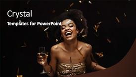  Presentation with african woman - Presentation with excited-african-american-woman background and a black colored foreground
