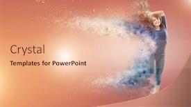  Presentation with dancing - Beautiful PPT theme featuring excited-asian-woman-dancing backdrop and a lemonade colored foreground