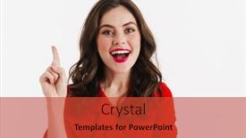  Presentation with red - Colorful slide deck enhanced with excited-beautiful-girl-wearing-red backdrop and a red colored foreground