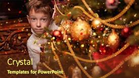  Presentation with congratulations - PPT theme enhanced with excited-boy-peeks-out-curiously background and a tawny brown colored foreground