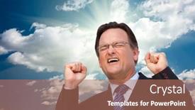  Presentation with sky sun - Slides with excited-businessman-in-suit background and a  colored foreground