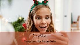  Presentation with deer - Colorful slide deck enhanced with excited-caucasian-girl-wearing-toy backdrop and a red colored foreground