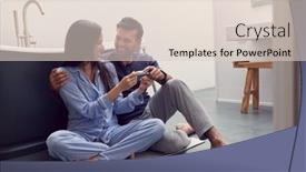  Presentation with bathroom - Amazing presentation design having excited-couple-sitting-on-floor backdrop and a lemonade colored foreground