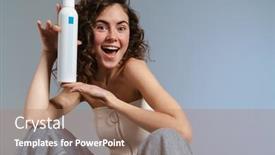  Presentation with blue water - Beautiful slide set featuring excited-curly-girl-showing-thermal backdrop and a coral colored foreground