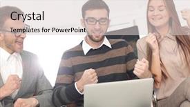  Presentation with bible all things work together for good - Slides with excited employees receiving good news background and a lemonade colored foreground